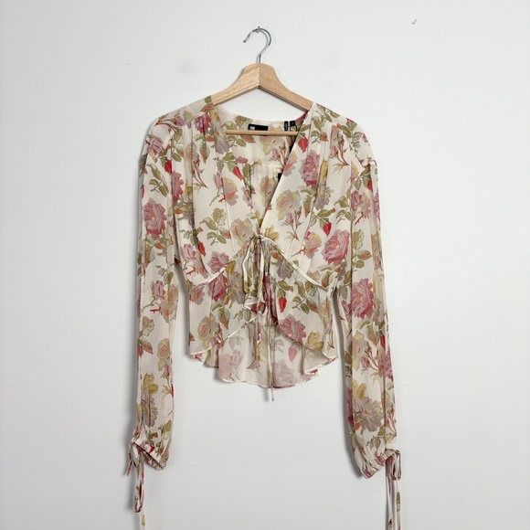 The kooples English rose silk crop blouse - Picture 2 of 9